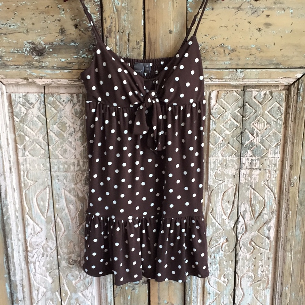 Polka dot spaghetti strap mini dress